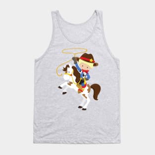 Cowboy, Sheriff, Horse, Lasso, Western, Blond Hair Tank Top